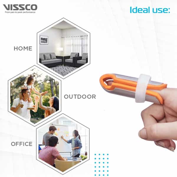 Vissco Cot Finger Splint |Finger Immobilizer With Adjustable Strap For Firm &Better Support(Orange)