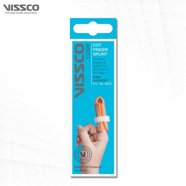 Vissco Cot Finger Splint |Finger Immobilizer With Adjustable Strap For Firm &Better Support(Orange)