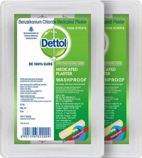 Dettol Medicated Plaster (Box Of 100 Strips)