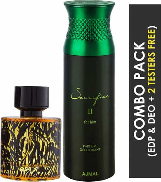 Maryaj Wild Stripes Edp Oriental 100Ml For Men & Ajmal Sacrifice Ii For Him Deodorant 200Ml For Men
