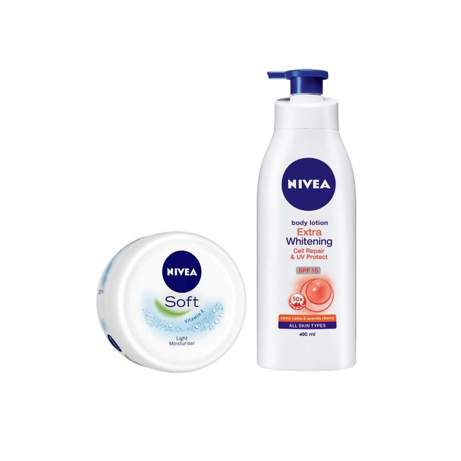 Buy NIVEA SET OF EXTRA WHITENING CELL REPAIR BODY LOTION & SOFT
