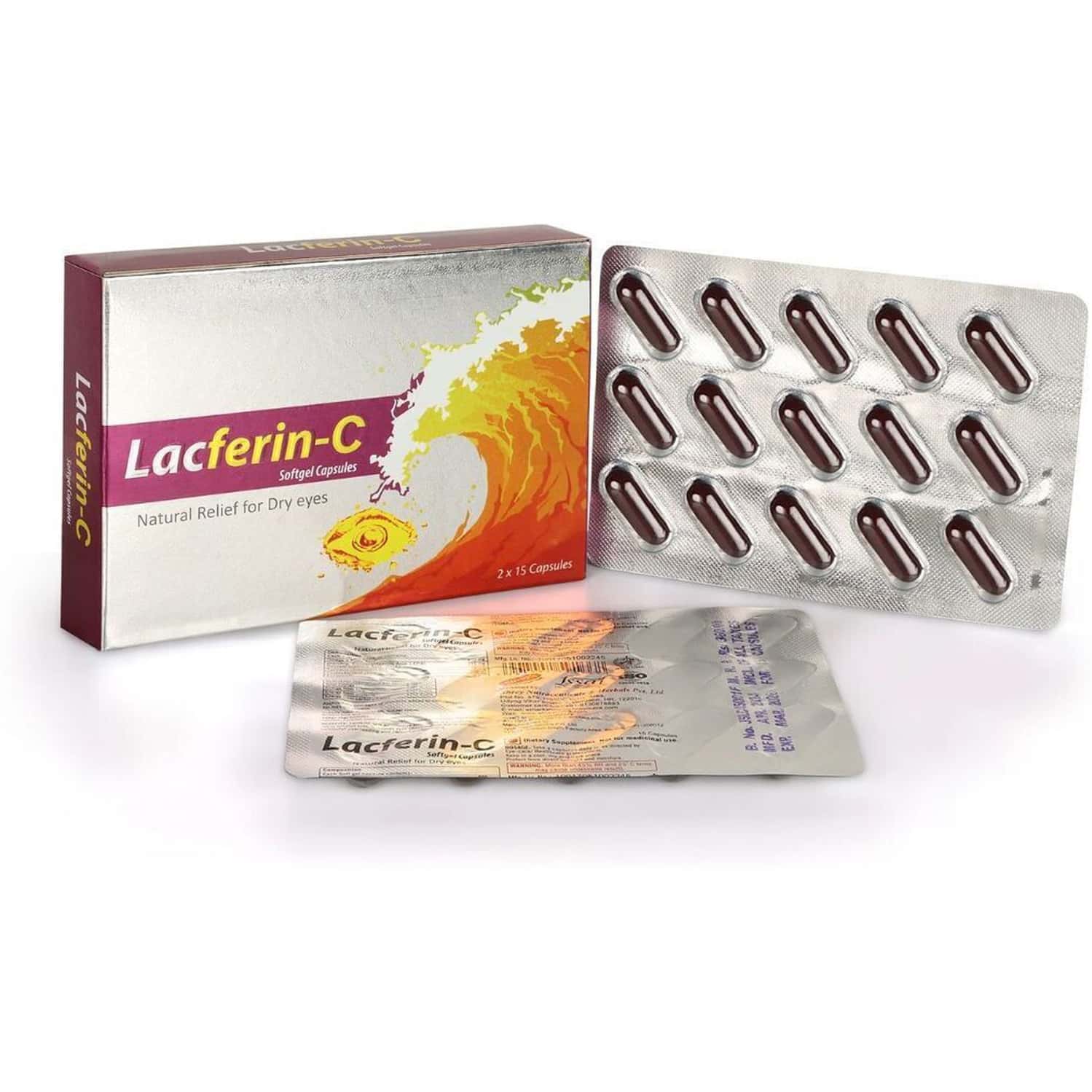 Shrey's Lacferin-c With Curcumin | Vitamin D3 & Omega 3 Relife For Dry Eyes (30 Capsules)