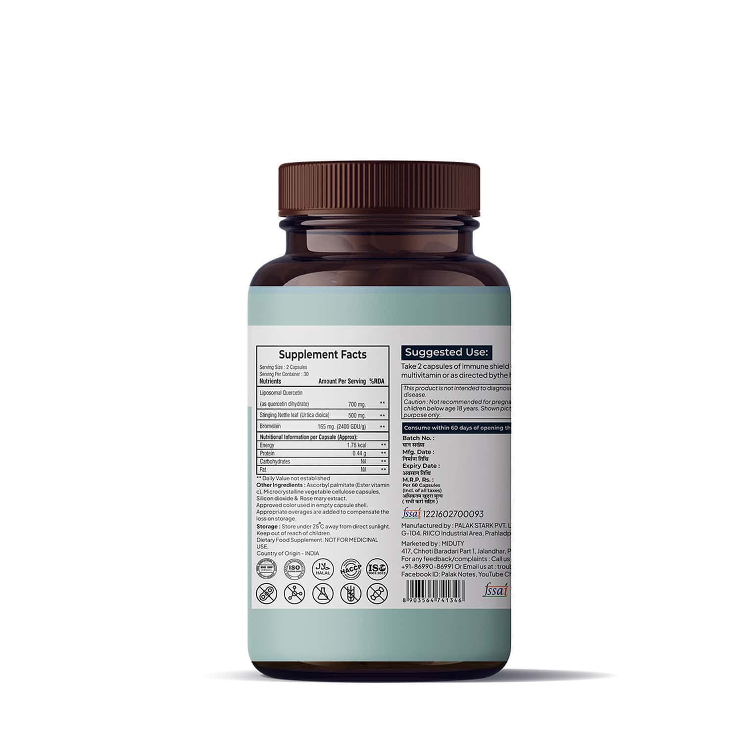 Buy MIDUTY PALAK NOTES IMMUNE SHIELD SEASONAL ALLERGIES BOOST IMMUNITY ASTHMAALLERGY 60