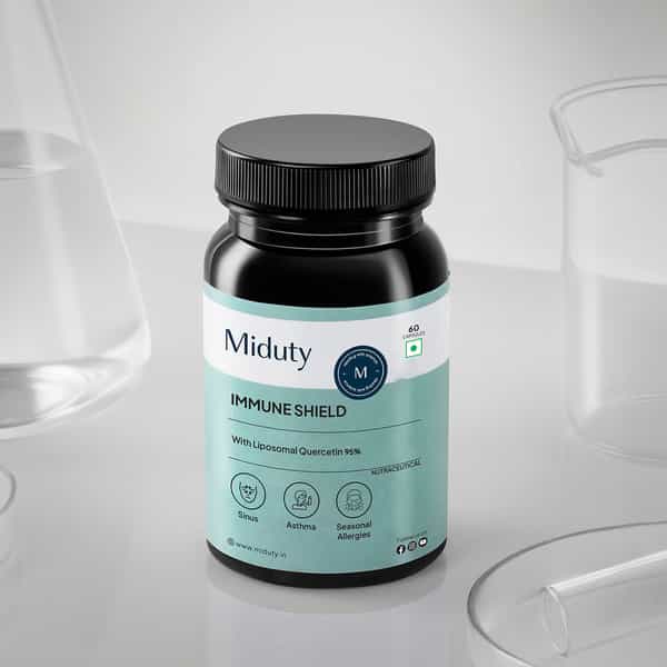 Miduty Immune Shield - Vit C - Zinc - Quercetin - Immunity Booster - Antioxidant - 60 Capsules