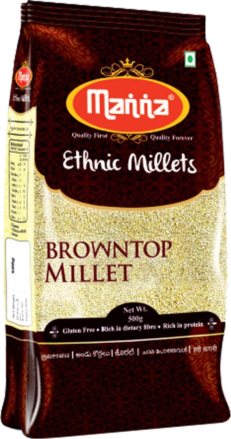Buy MANNA BROWN TOP MILLET 500G POUCHNUTRITION FOODLOW GLYCEMIC INDEX