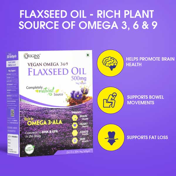 Origins Nutra Vegan Omega 3-6-9 Flaxseed Oil (30 Softgels)
