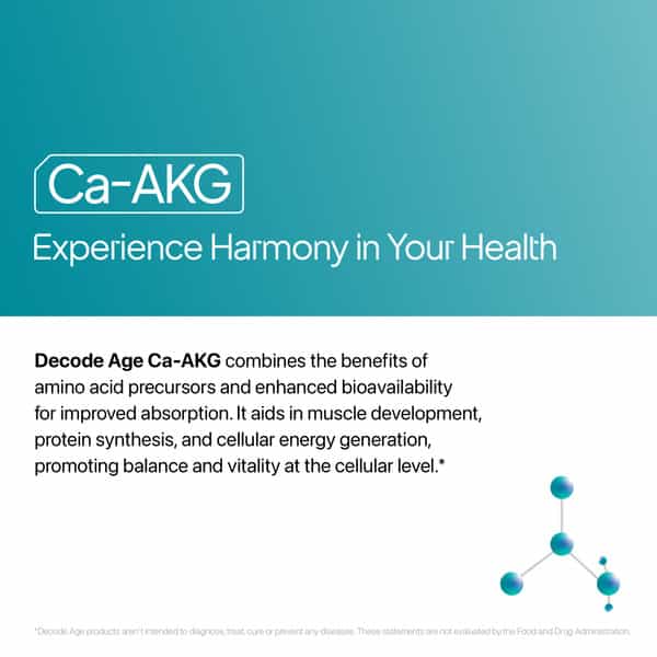 Decode Age Ca Akg Supplement | Calcium Alpha Ketoglutarate | 500Mg | 30 Capsules | Veg