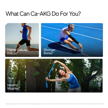Decode Age Ca Akg Supplement | Calcium Alpha Ketoglutarate | 500mg | 30 Capsules | Veg