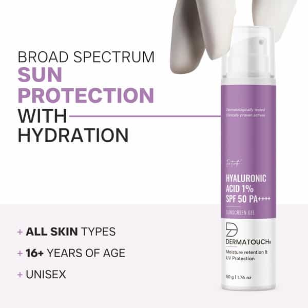 Dermatouch Hyaluronic Sunscreen Hydrating Ultra Light Aqua Gel With Spf 50 Pa++++| For Oily Skin|50G