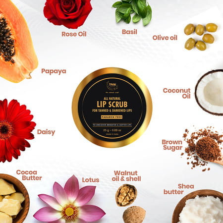 Tnw-The Natural Wash Lip Scrub For Tanned And Darkened Lips With Brown Sugar - 25 Gm