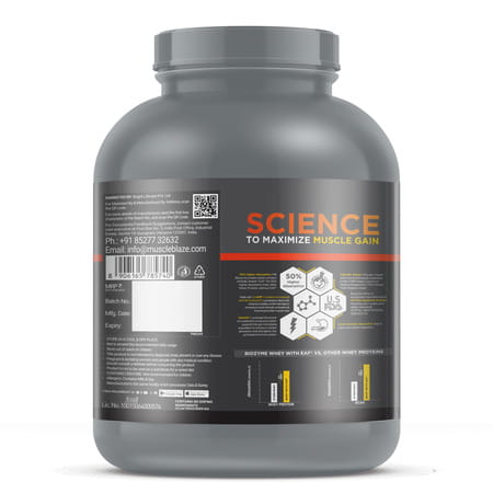 Muscleblaze Biozyme Whey Protein Pr | 30G Protein | Cookies & Cream | 2Kg Trustified Gold Certified