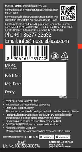 Muscleblaze Biozyme Whey Protein Pr | 30G Protein | Cookies & Cream | 2Kg Trustified Gold Certified