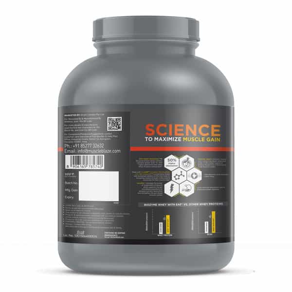 Muscleblaze Biozyme Whey Protein Pr With 30G Protein, 3G Creatine Monohydrate (Cookies & Cream, 2Kg)