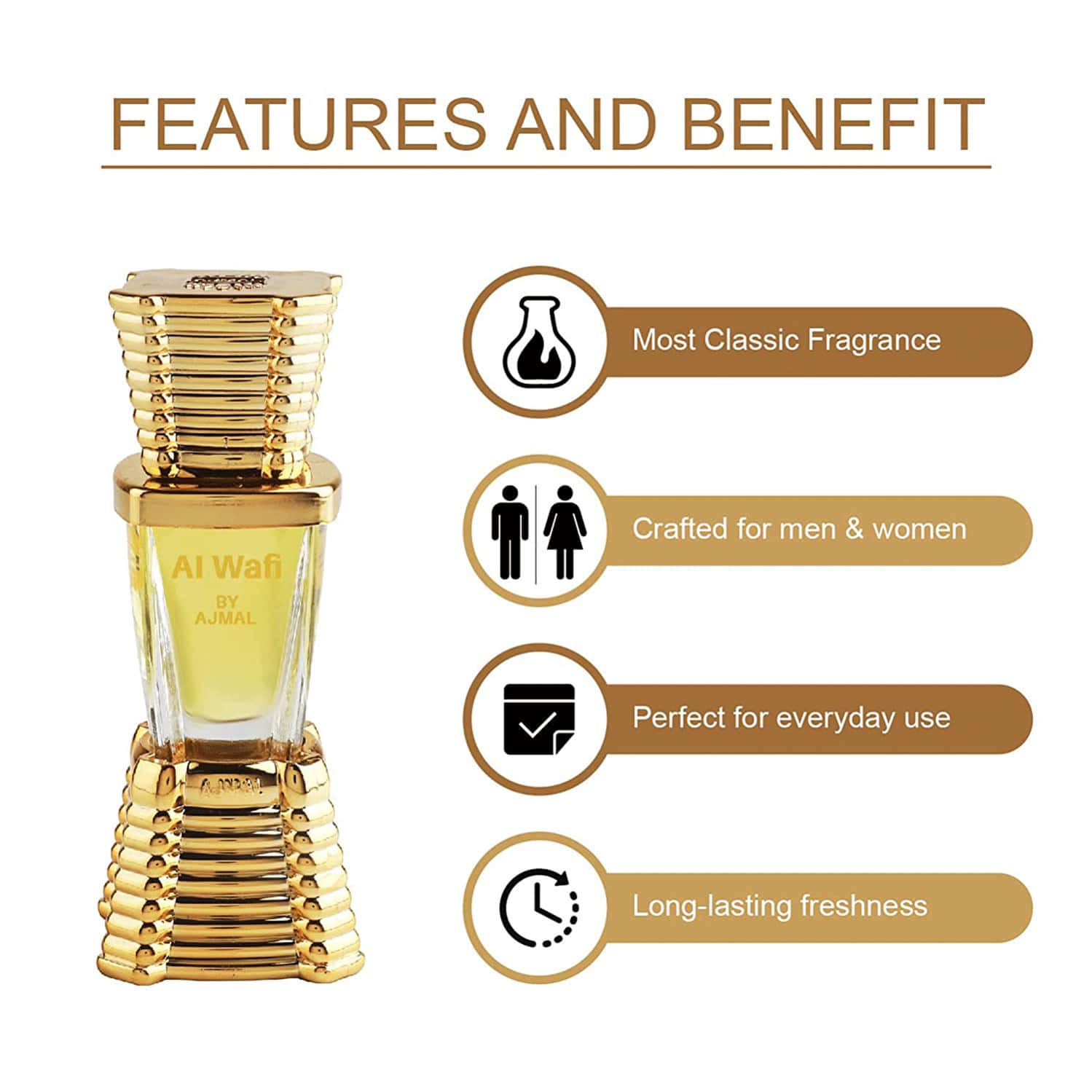 Buy AJMAL ALWAFI CONCENTRATED PERFUME OIL 10ML ATTAR FOR MEN & WOMEN