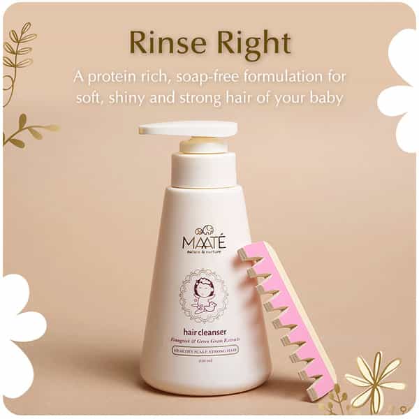 Maate Baby Hair Cleanser Natural Baby Shampoo For Healthy Scalp & Stronger Hair - 250 Ml