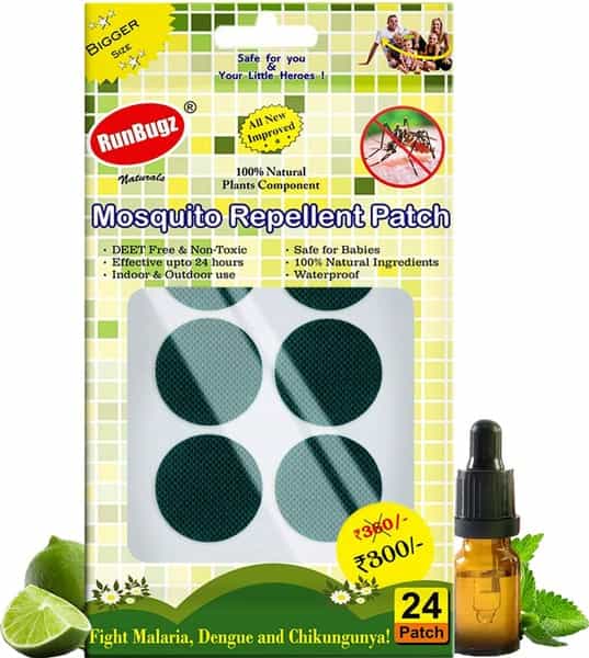 Runbugz Mosquito Repellent Patches Anti Mosquito Patch 24 Patches - Green