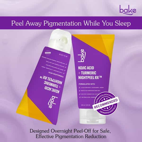 Bake 1% Kojic Acid Night Peel Off Mask With Niacinamide & Turmeric For Dark Spots (100Ml)