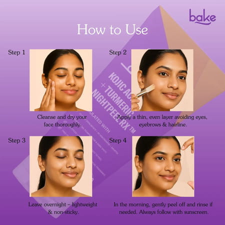 Bake 1% Kojic Acid Night Peel Off Mask With Niacinamide & Turmeric For Dark Spots (100Ml)