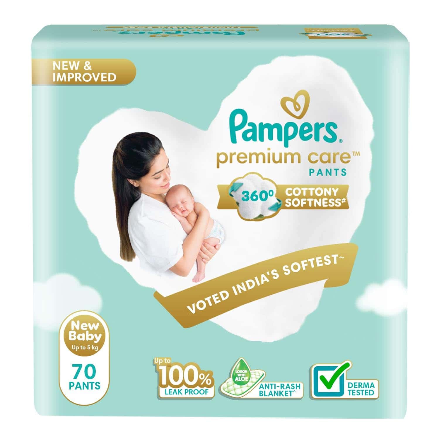 Pampers Premium Care New Baby Diapers - 70 Count