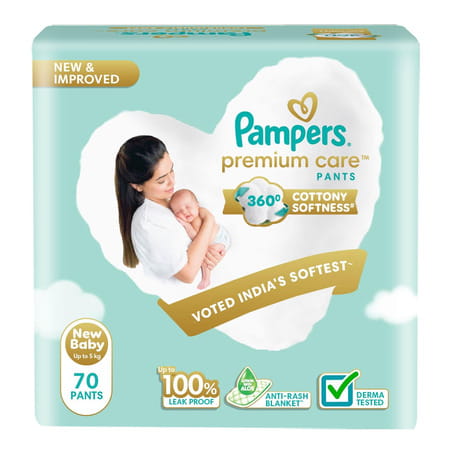 Pampers Premium Care New Baby Diapers - 70 Count