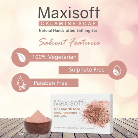 Maxisoft Calamine | Natural Handcrafted | Bathing Bar | 75 Gm | Pack Of 6