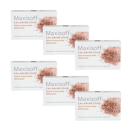 Maxisoft Calamine | Natural Handcrafted | Bathing Bar | 75 Gm | Pack Of 6