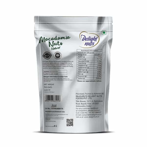 Delight Nuts Macadamia Nuts Natural 150Gm