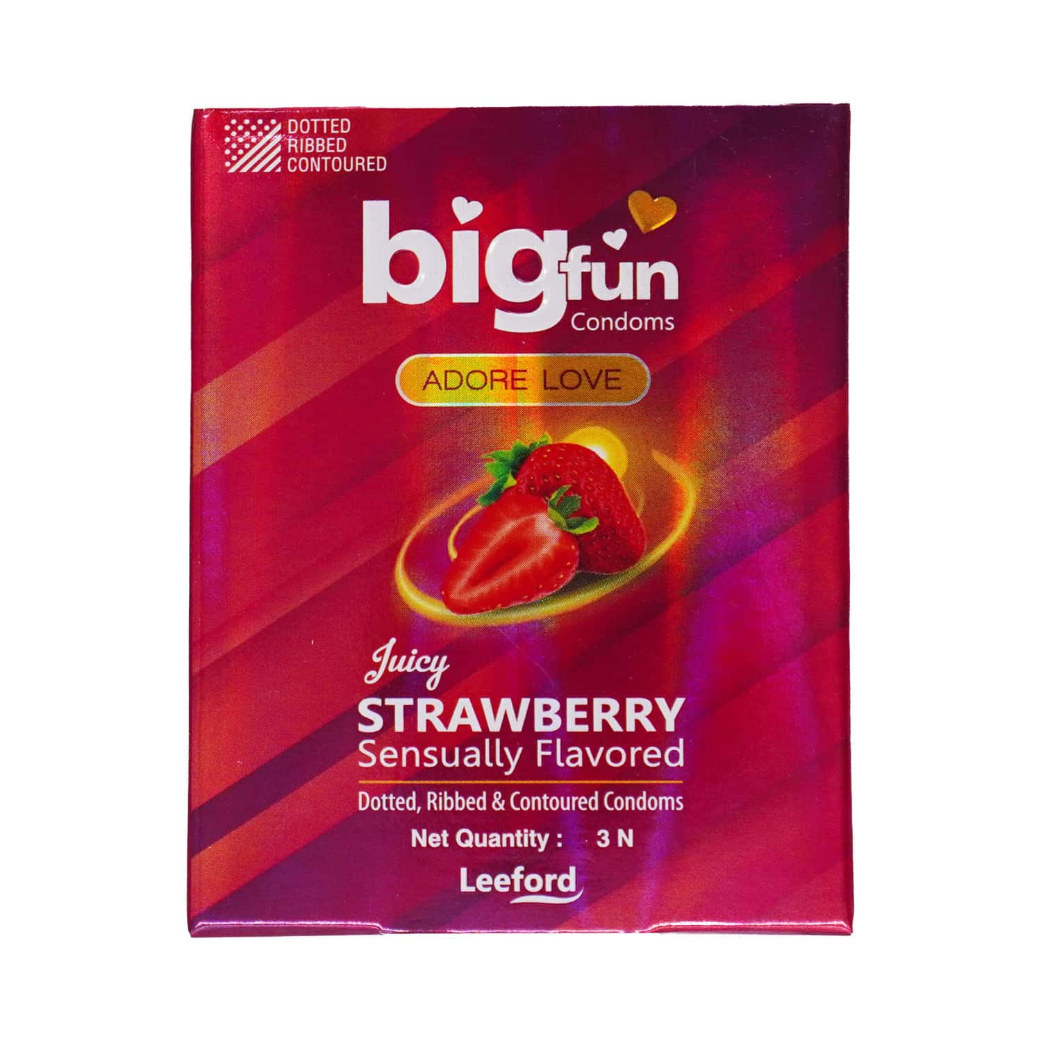 Bigfun Strawberry-3 Pc Condom