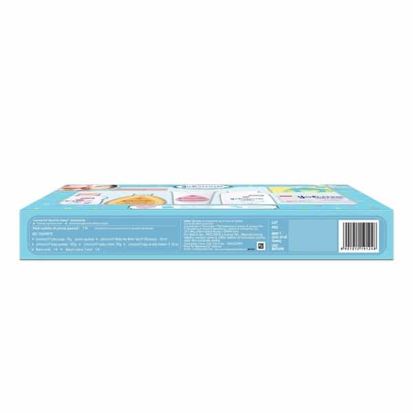 Johnson's Baby Care Collection Baby Gift Box With Organic Cotton Baby T-Shirt - 7 Gift Items