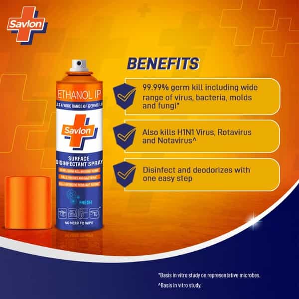 Savlon Surface Disinfectant Spray Sanitizer Germ Protection On Hard & Soft Surfaces 290G (400 Ml)