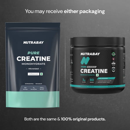 Nutrabay Pure 100% Micronised Creatine Monohydrate - Unflavoured - 250G