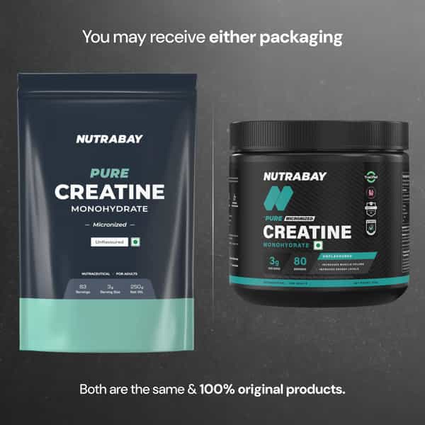 Nutrabay Pure 100% Micronised Creatine Monohydrate - Unflavoured - 250G