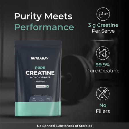 Nutrabay Pure 100% Micronised Creatine Monohydrate - Unflavoured - 250g