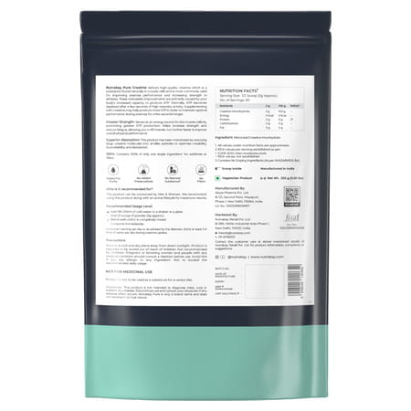 Nutrabay Pure 100% Micronised Creatine Monohydrate - Unflavoured - 250g