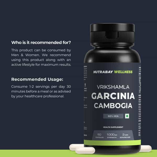 Nutrabay Wellness Garcinia Cambogia Extract For Weight Management - 1000Mg | 60 Veg Capsules