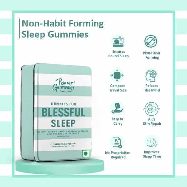 Power Gummies - Blessful Sleep Gummies | Women & Men | Fruit Flavour - 10 Gummies | 5 Day Pack
