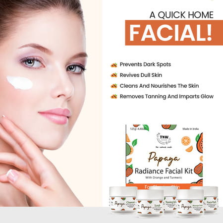 Tnw - The Natural Wash Papaya Facial Kit With Papaya And Jojoba Oil |5 X 25Gm