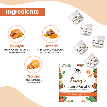 Tnw - The Natural Wash Papaya Facial Kit With Papaya And Jojoba Oil |5 X 25Gm