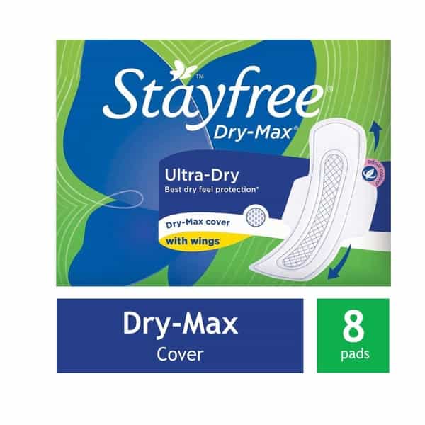 Stayfree Dry-Max Ultra-Dry Napkins With Wings - 8 Pads