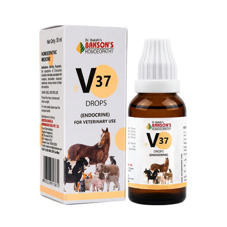 Bakson Homoeopathy V37 Drops | Endocrine |For Veterinary Use | 30 Ml