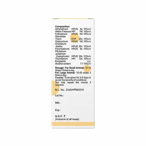 Bakson Homoeopathy V37 Drops | Endocrine |For Veterinary Use | 30 Ml