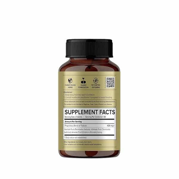 Jiva Triphala Tablet 500Mg Improves Digestion Good For Eye & Hair Issues - 120 Tablets (Pack Of 3)