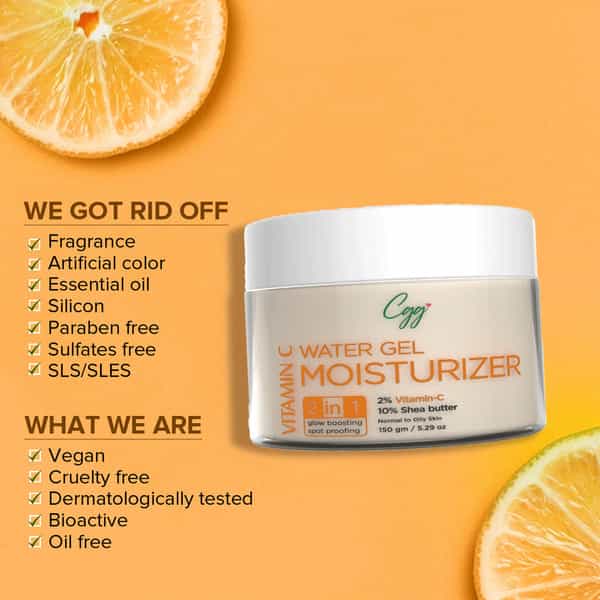 Cgg Cosmetics Vitamin C Water Gel Moisturizer 2 In 1 Dark Spots - 150Gm