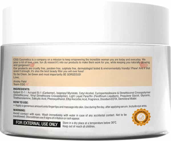 Cgg Cosmetics Vitamin C Water Gel Moisturizer 2 In 1 Dark Spots - 150Gm