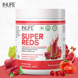 Inlife Super Reds Powder | Antioxidant-rich Superfood Supplement Drink Mix 20 Super Fruits - 200g