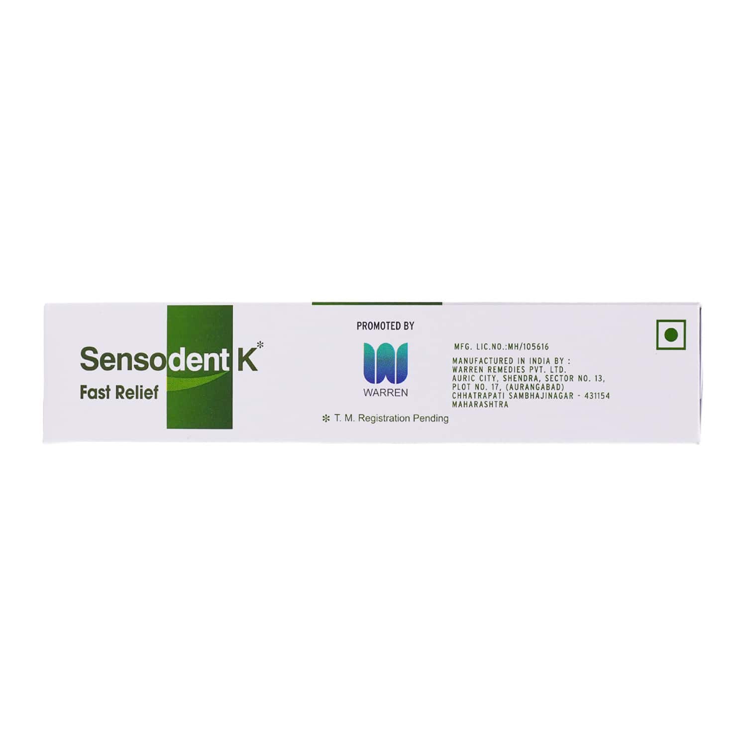 Sensodent K Fast Relief Toothpaste For Sensitive Teeth 125 Gm