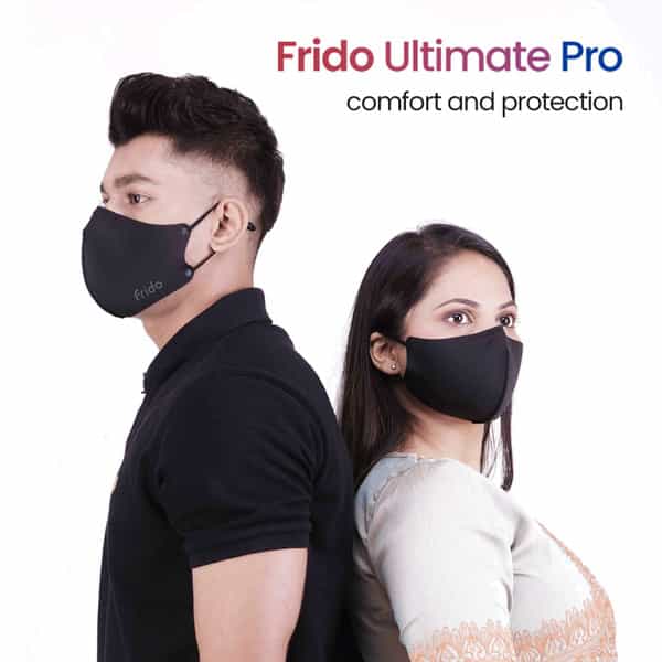 Frido Ultimate Pro Copper Treated Mask|Nose Clip|Ear Loop|Washable|Imported|Small Size (Pack Of 1)
