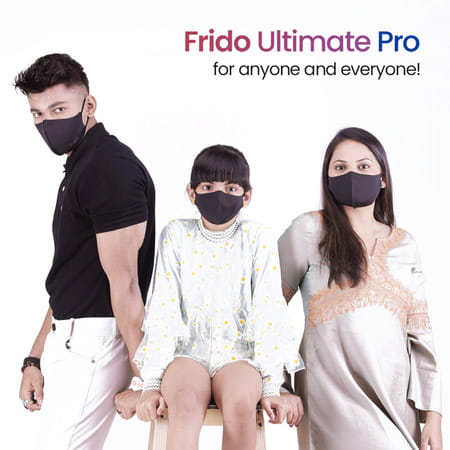 Frido Ultimate Pro Copper Treated Mask|Nose Clip|Ear Loop|Washable|Imported|Small Size (Pack Of 1)
