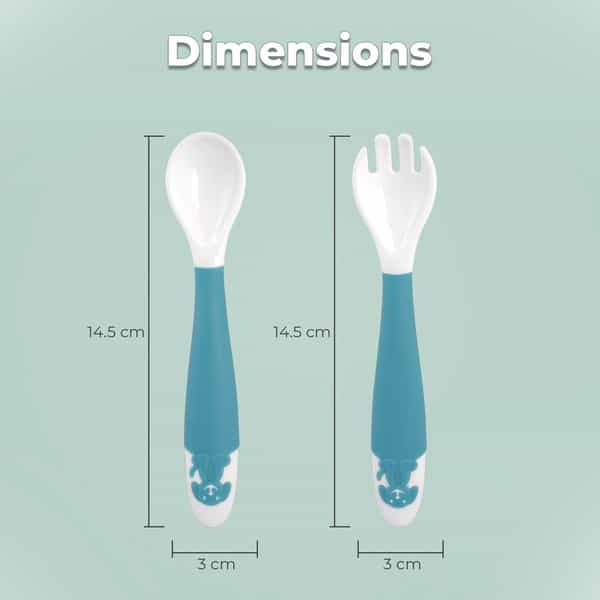 R For Rabbit Safe Feed Duo Spoon Set Blue