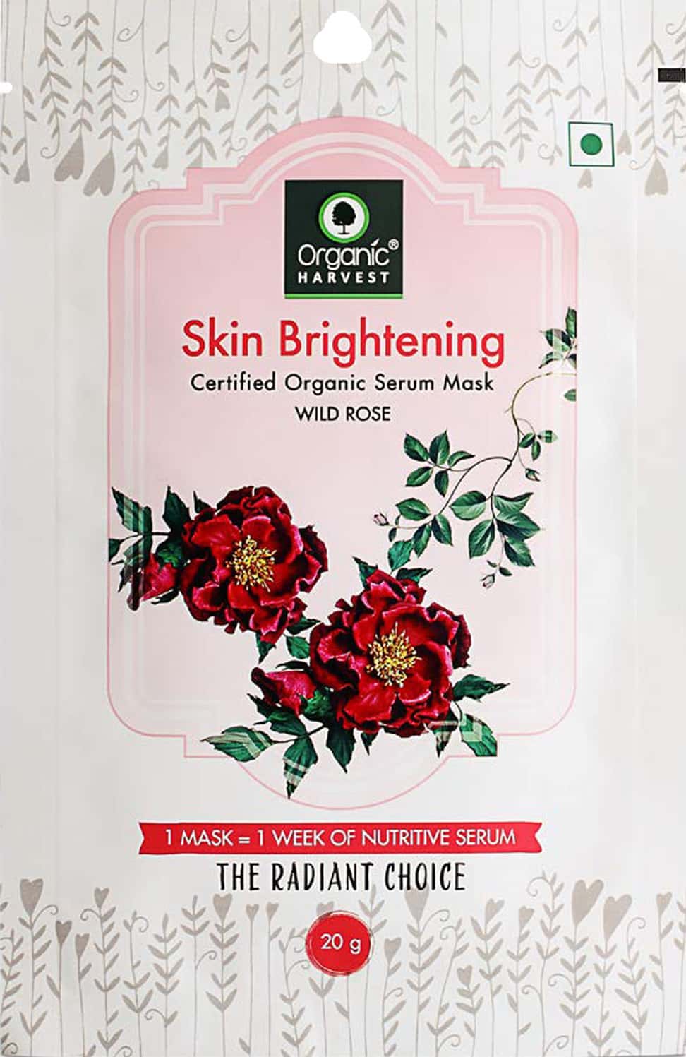 Organic Harvest Skin Brightening Serum Sheet Mask- 20gm
